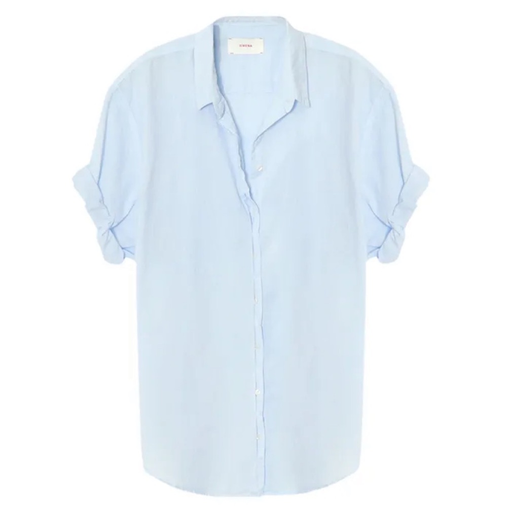 XIRENA 
Channing Cotton Poplin Shirt | Light blue